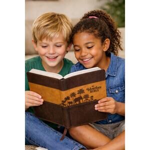 NIV Adventure Bible for Kids Italian Duo-Tone Brown Leather Hardcover Sale!!!